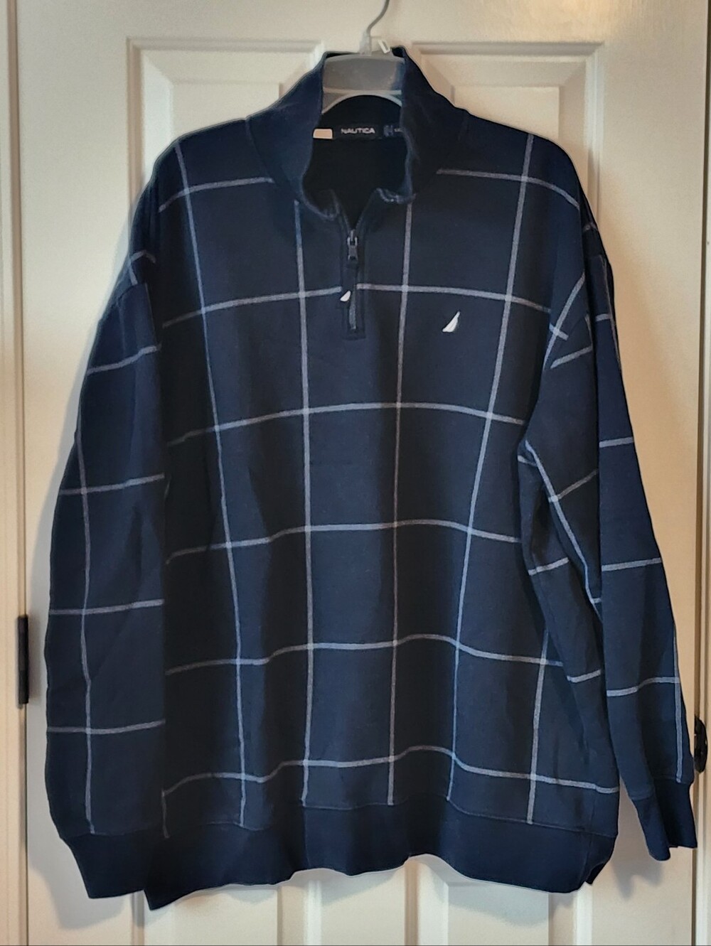 Nautica Men's Navy Crewneck Pullover Quarter Zip Size XXL